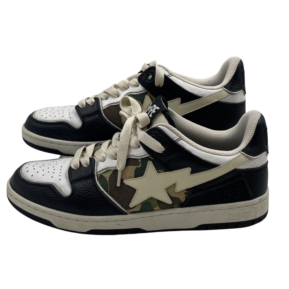 A Bathing Ape Sk8 Sta Black White 1I70-191-006 Mens Size 9 Camo HYPEBEAST Street